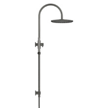 Round Gooseneck 300mm Twin Shower with single function hand shower